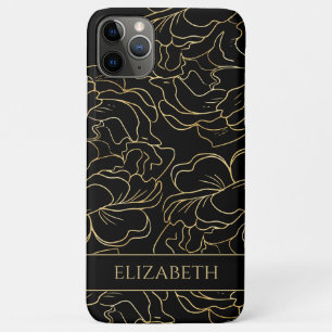 Case-Mate iPhone Case Fleur de Or Noir Personnalisé
