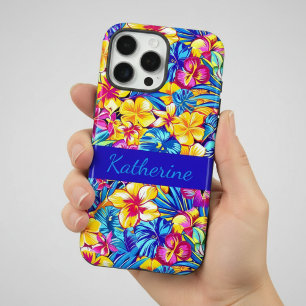 Coque iPhone 16 Pro Max Fleur de palmier tropicale hawaïenne colorée