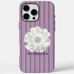 Coque iPhone 16 Pro Max Fleur de perles blanches