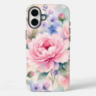 Coque Pour iPhone 16 Plus Fleur de pivoine à l'aquarelle