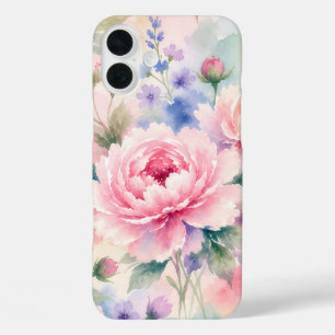 Coque Pour iPhone 16 Plus Fleur de pivoine à l'aquarelle