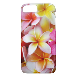 Coque iPhone 7 Fleur de Plumeria mixte jaune rose