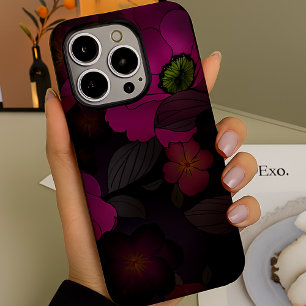 Coque iPhone 16 Pro Max Fleur de prune gothique foncée romane tendance