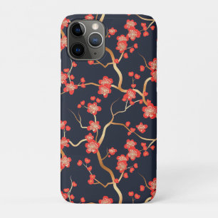Case-Mate iPhone Case Fleur de prunier rouge bronze doré marine Floral