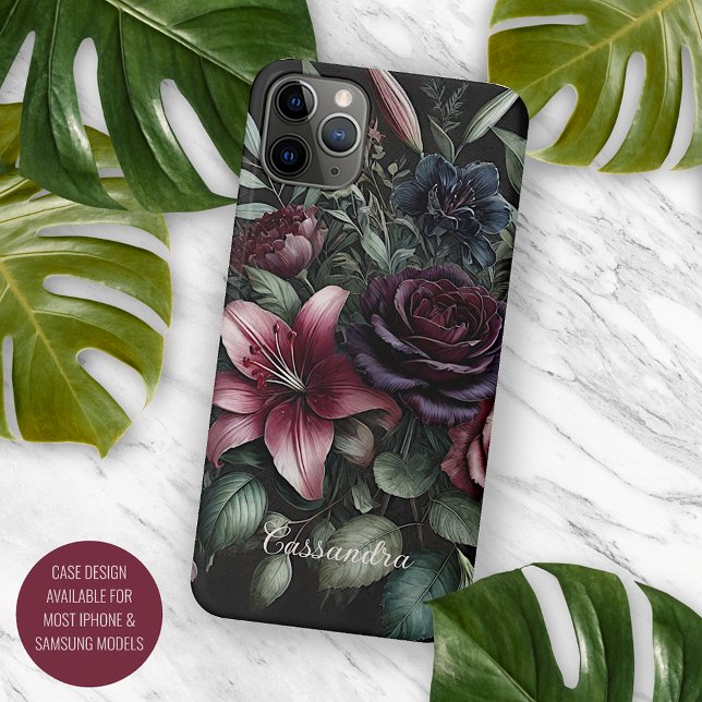 Coques Case-Mate iPhone Fleur de rose gothique classique personnalisée vic (Créateur téléchargé)