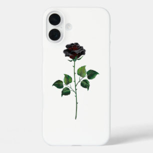 Coque Pour iPhone 16 Plus Fleur de rose noire