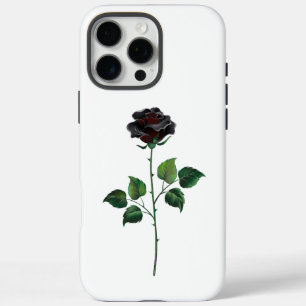 Coque iPhone 16 Pro Max Fleur de rose noire