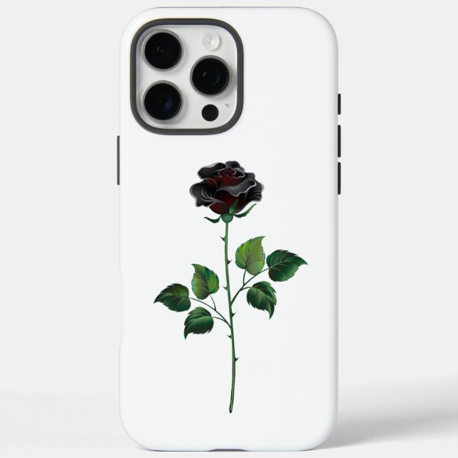 Coques Case-Mate iPhone Fleur de rose noire (Verso)