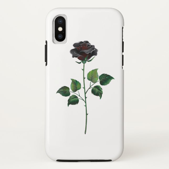Coques Case-Mate iPhone Fleur de rose noire (Dos)