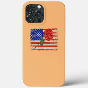 Case-Mate iPhone Case Fleur de rose rouge drapeau américain amour Saint-