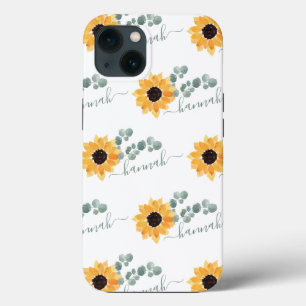 Case-Mate iPhone Case Fleur de tournesol Nom personnalisé
