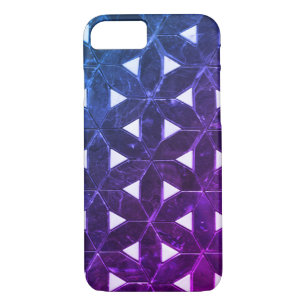 Coque Case-Mate iPhone Fleur de vie en mosaïque bleu pourpre