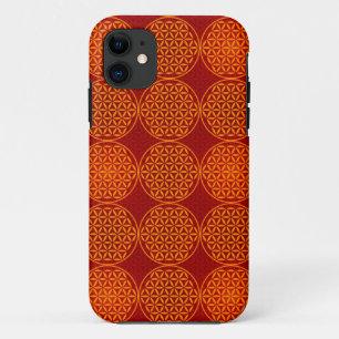 Case-Mate iPhone Case Fleur de vie - motif de timbre - orange rouge