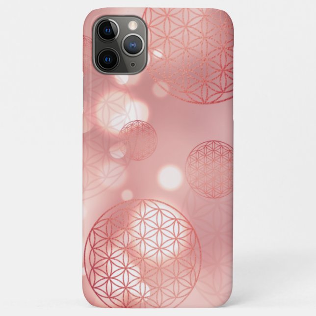 Coques Case-Mate iPhone Fleur de vie rouge or éclat (Dos)