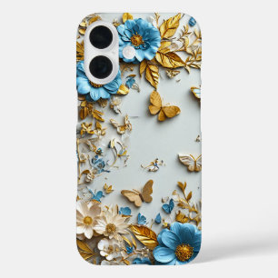 Coque Pour iPhone 16 ✨ Fleur d'Harmonie Papillon 🌸 Nature Vibrante
