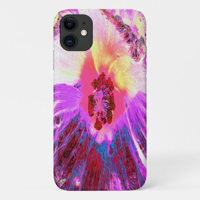 Coques Case-Mate iPhone Fleur d'Hibiscus aux Couleurs Arc-en-Ciel Psychédé (Dos)