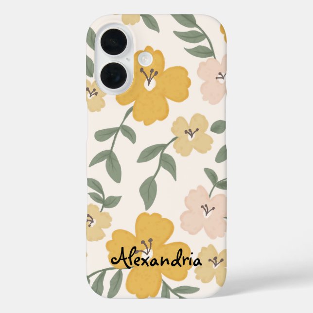 Coques Case-Mate iPhone Fleur d'Hibiscus jaune et rose Botanique (Verso)