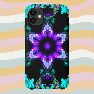 Case-Mate iPhone Case Fleur d'hippie psychédélique violet Turquoise et