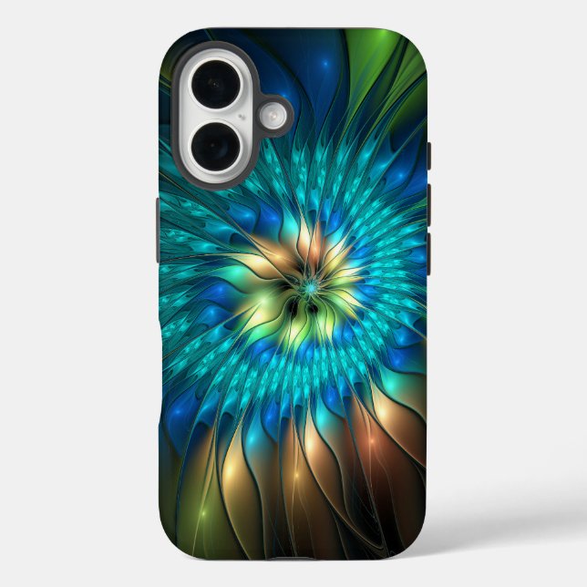 Coques Case-Mate iPhone Fleur d'Imaginaire lumineux, Fractale Abstraite co (Verso)