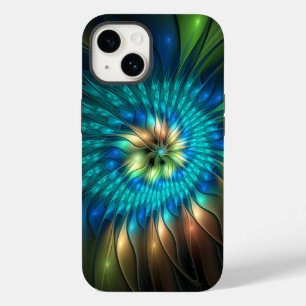 Coque Case-Mate iPhone Fleur d'Imaginaire lumineux, Fractale Abstraite co