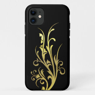 Coque Case-Mate Pour iPhone Fleur d'or fausse de luxe abstrait