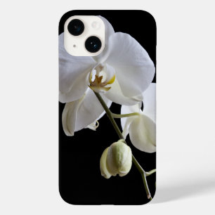Coque Pour iPhone 14 Fleur d'orchidée blanche en noir
