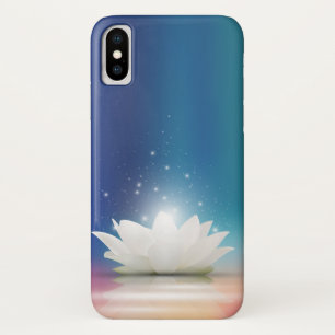 Coque iPhone X Fleur douce élégante de Lotus blanc/lis