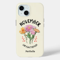 Fleur du mois de naissance NOVEMBRE Nom personnali