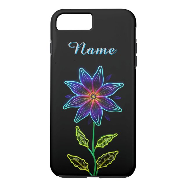 Coques Case-Mate iPhone Fleur éclatante aux accents néon (Dos)