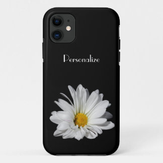 Coques Pour iPhone Fleur élégante de marguerite blanche avec le nom