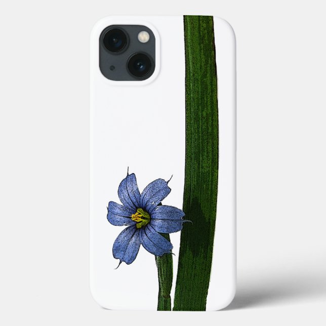 Coques Case-Mate iPhone Fleur et feuille de sisyrhinche à yeux bleus (Verso)