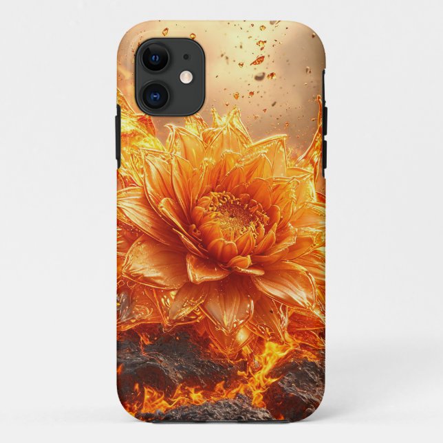Coques Case-Mate iPhone Fleur Flamboyante Pétales Brûlantes Esthétique (Dos)