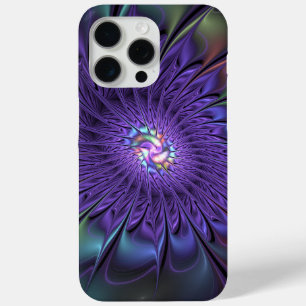 Coque Case-Mate iPhone Fleur fractale Abstraite moderne et colorée tendan