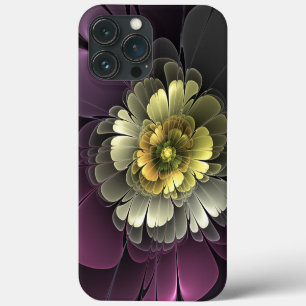 Case-Mate iPhone Case Fleur fractale grise abstraite moderne pourpre kak