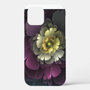 Case-Mate iPhone Case Fleur fractale grise de pourpre moderne abstraite