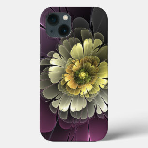 Case-Mate iPhone Case Fleur fractale grise et pourpre moderne abstraite