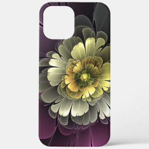 Case-Mate iPhone Case Fleur fractale grise et pourpre moderne abstraite