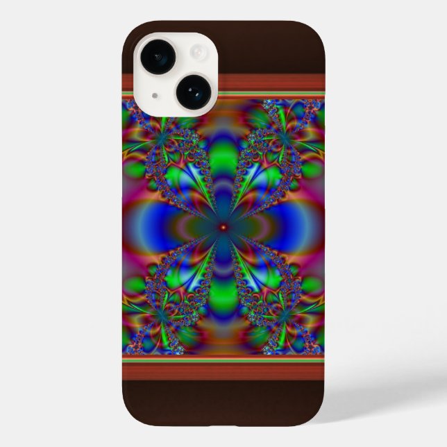 Coques Case-Mate iPhone Fleur fractale multicolore  (Verso)