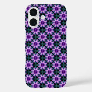 Coque Pour iPhone 16 Fleur géométrique en violet