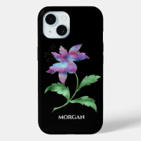 Fleur Iridescente sur noir, nom