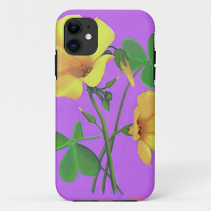 Coque iPhone 11 Fleur jaune de trèfle