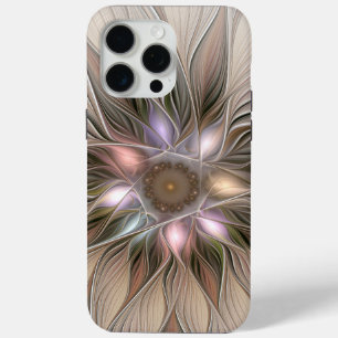 Coque Case-Mate iPhone Fleur joyeuse abstraite beige marron floral fracta