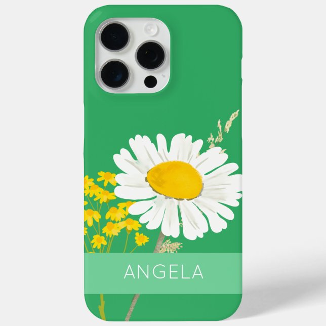 Coques Case-Mate iPhone Fleur marguerite blanche Nom personnalisé (Verso)