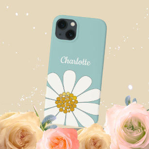Case-Mate iPhone Case Fleur marguerite blanche Personnaliser le nom Anni