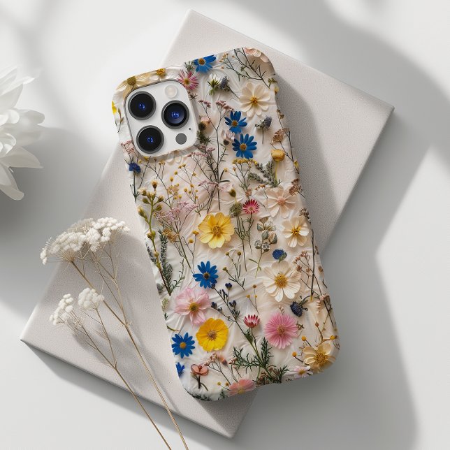 Coques Case-Mate iPhone Fleur marguerite Pressée Véritable Floral Botaniqu (Créateur téléchargé)