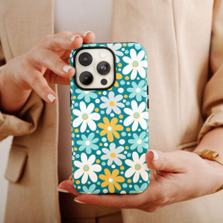 Coque Case-Mate iPhone Fleur marguerite turquoise | iPhone 14 Coque-Mate