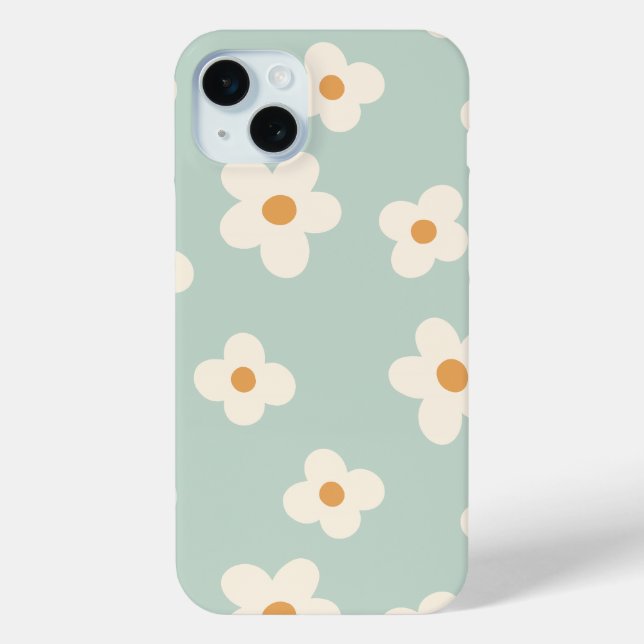 Coques Case-Mate iPhone Fleur marguerite vert motif couleurs pastel (Verso)