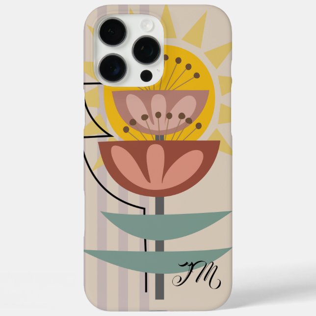 Coques Case-Mate iPhone Fleur moderne et texte personnalisé (Verso)