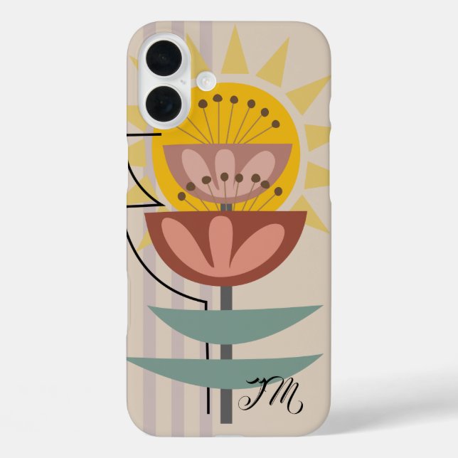 Coques Case-Mate iPhone Fleur moderne et texte personnalisé (Verso)