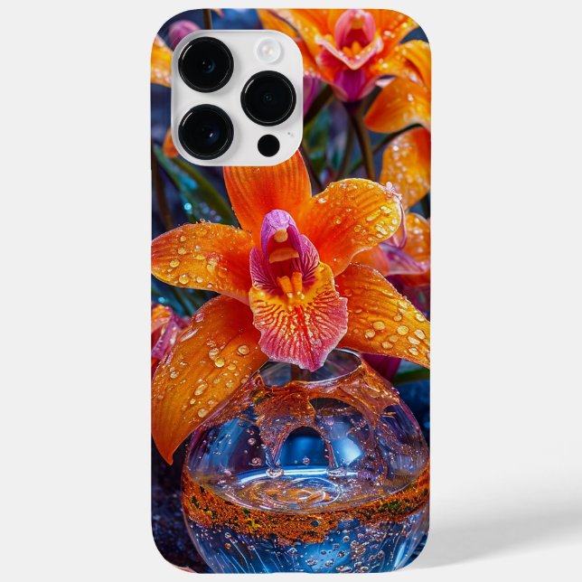 Coques Case-Mate iPhone Fleur orchidée orange (Verso)